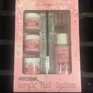 Acrylic Nail System Kit pink white clear